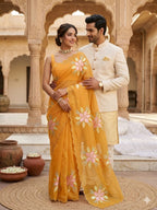 Pure bari chiffon silk saree