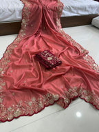 Star Georgette Sequence Work Saree