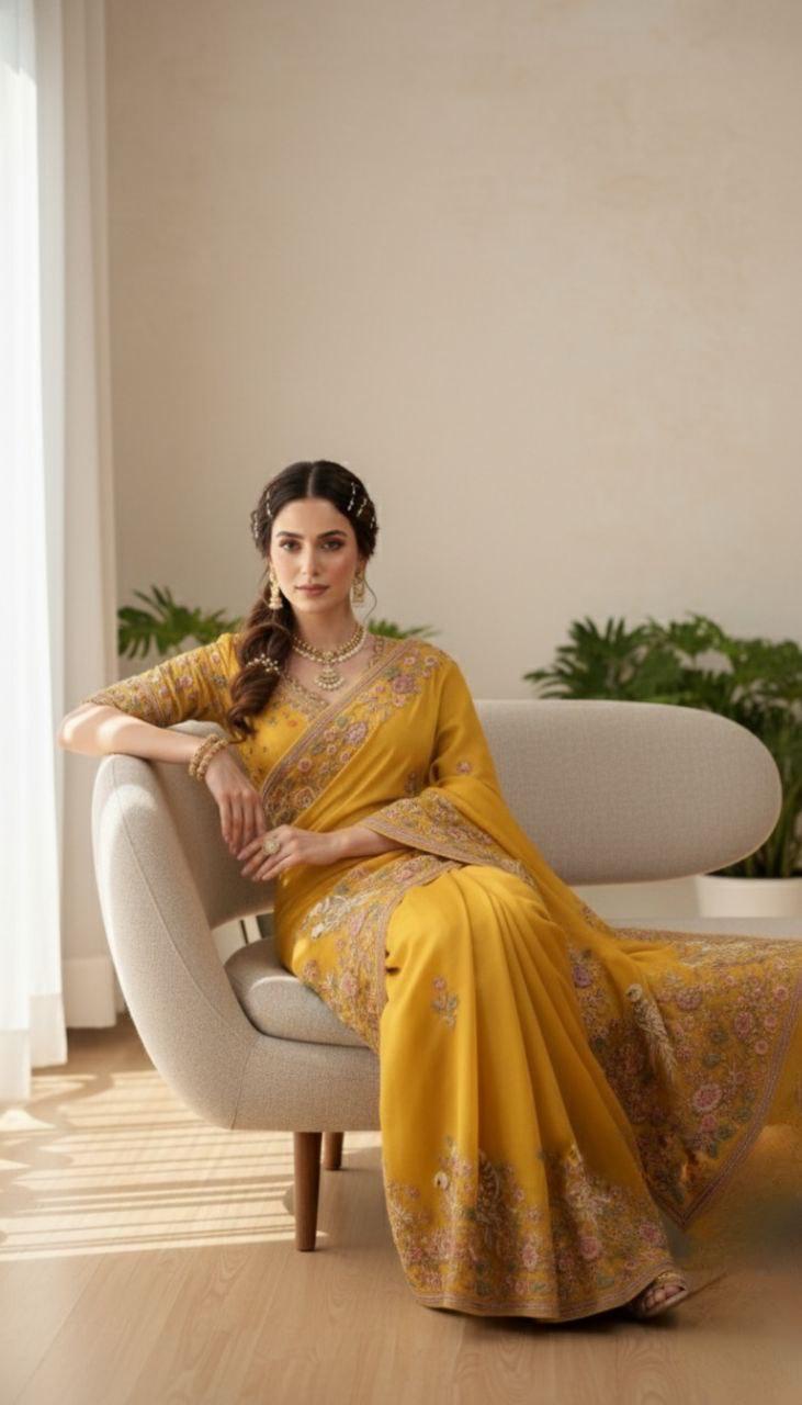 Soft NxC Moss Chiffon Saree