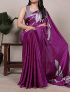 Satin Silk Floral Printed Saree