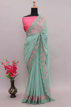 Embroidery Work Georgette Saree