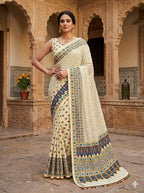 Viral Ajrak Mirror Work Saree