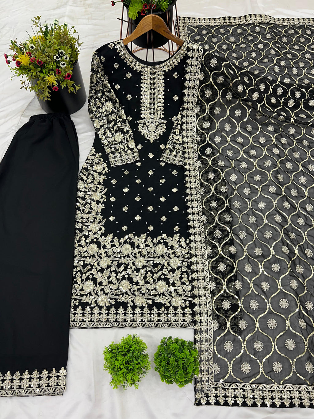 Party Wear Look Top-Plazzo