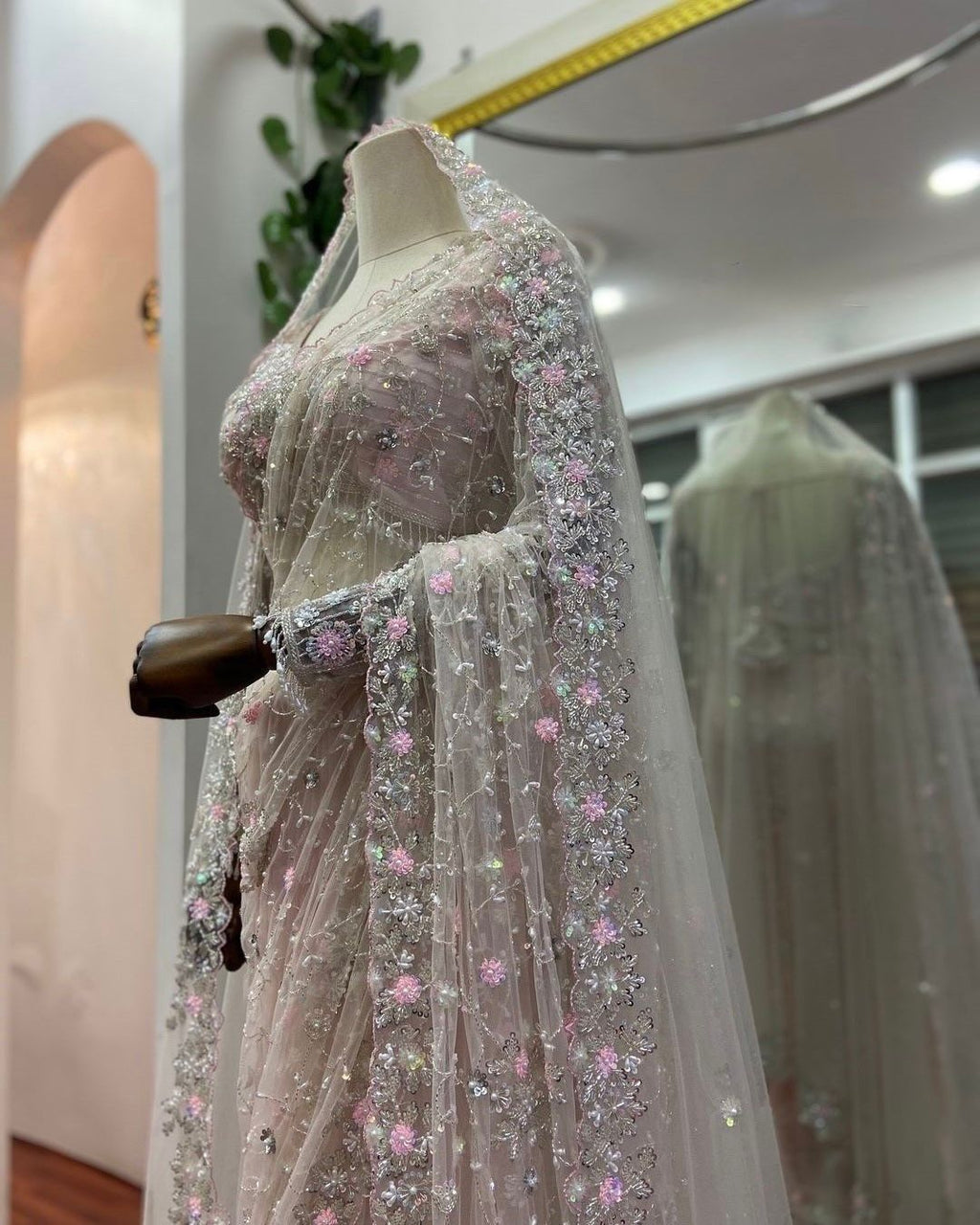 Soft Net Wedding Wardrobe Saree