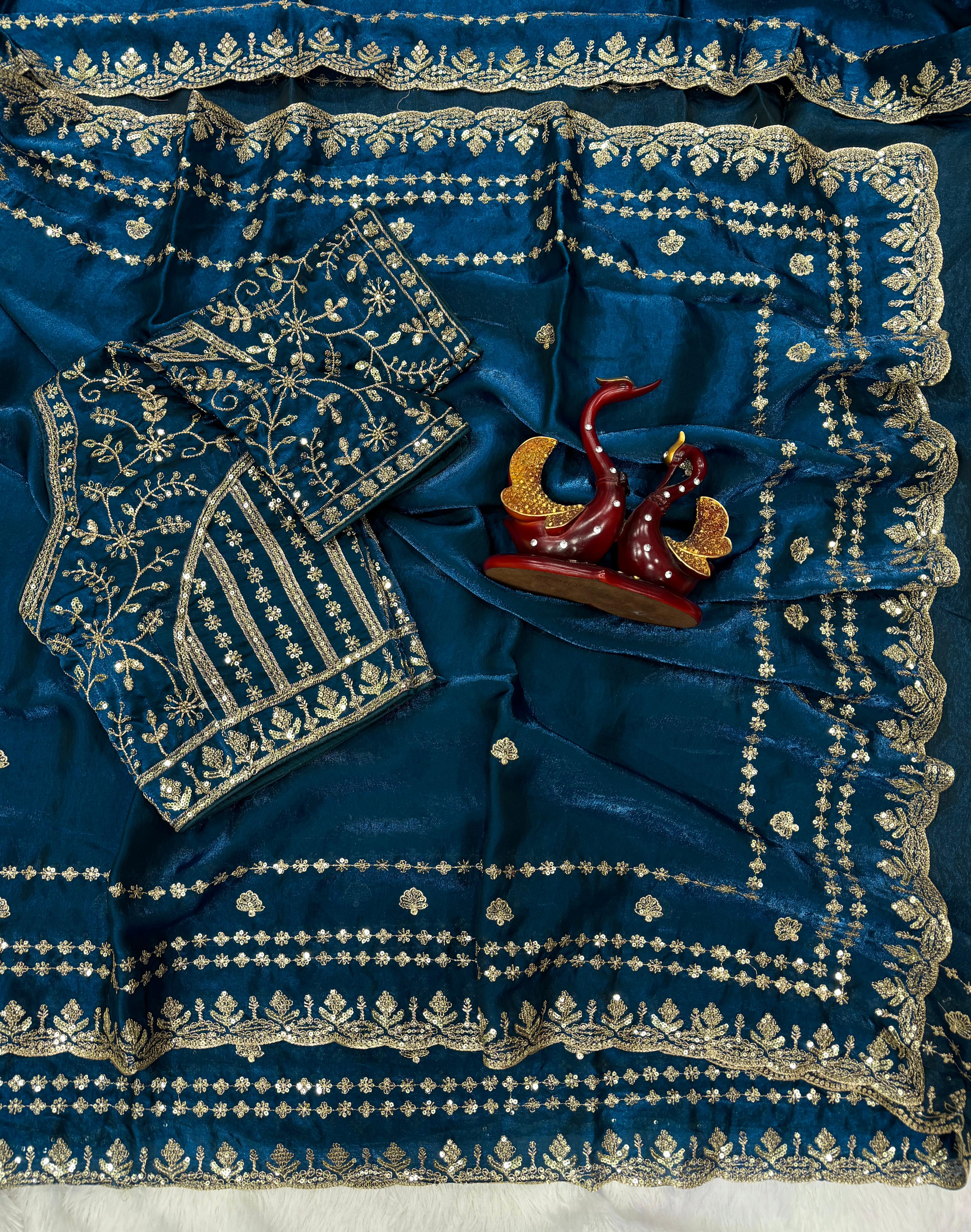 Wedding Special Soft Silk Embroidery Work Saree