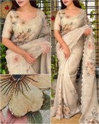 TISSUE COTTON DIGITAL PRINT SAREE