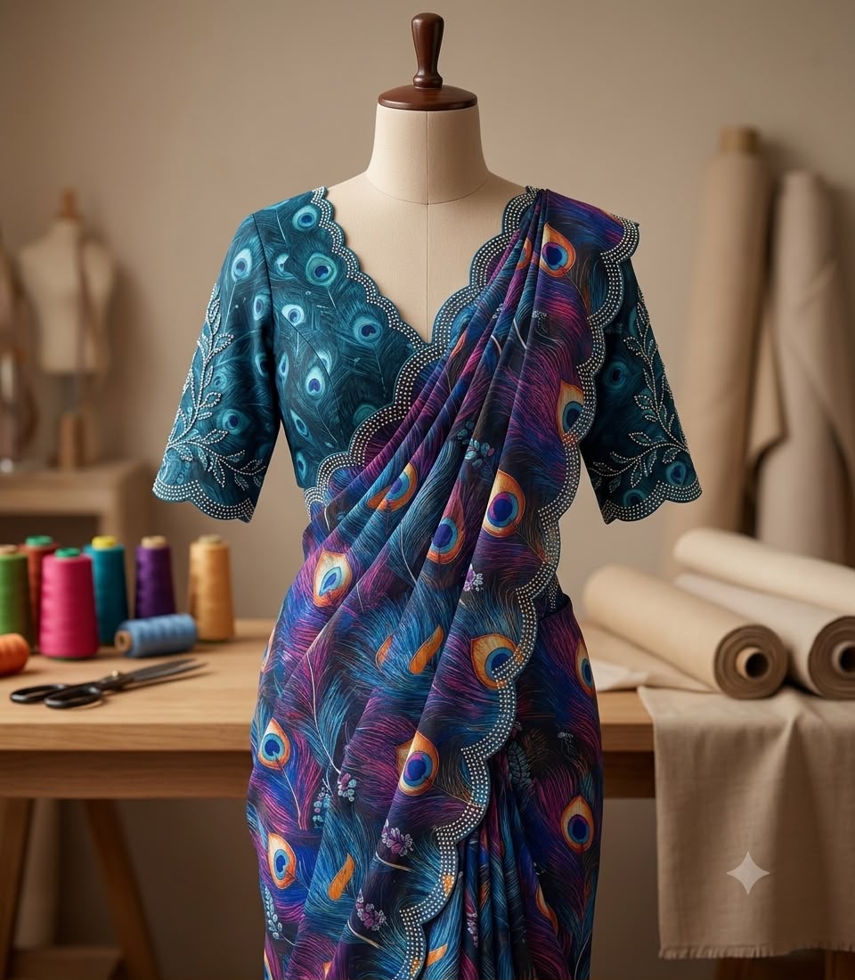 Soft Georgette Mosaic digital Print Saree