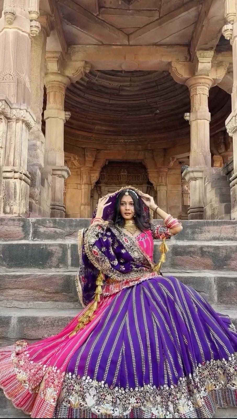 Fox Georgette Darbari Poshak Lahenga