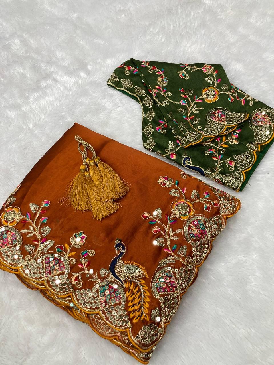 Party Wear Soft Rangoli Silk Saree