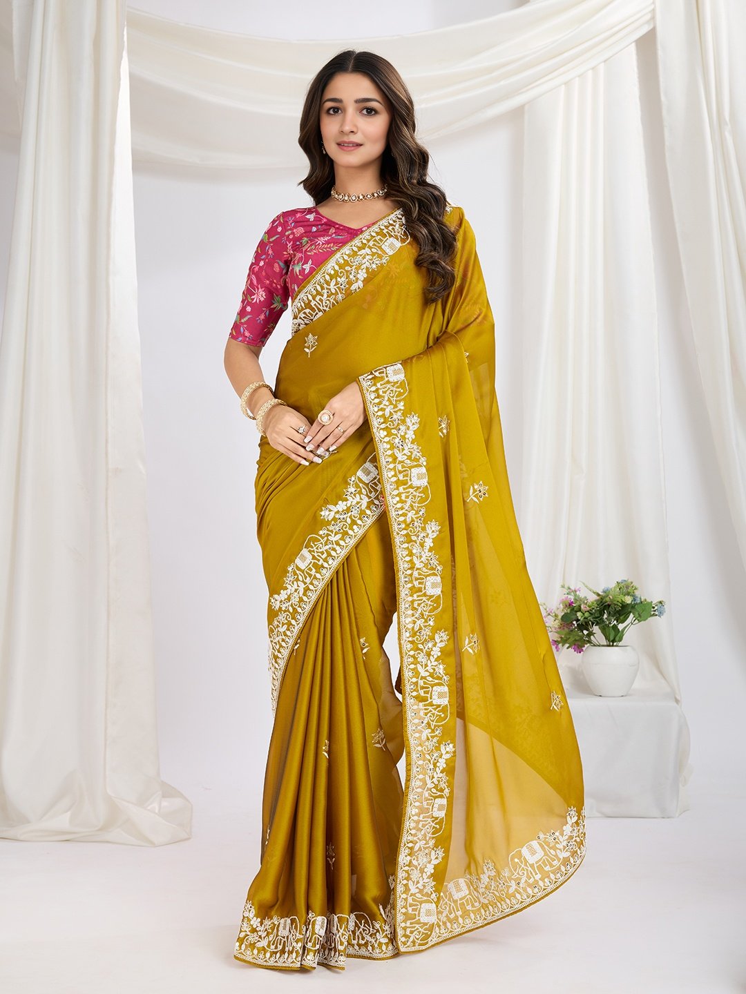 Party Wear Rangoli Silk Saree