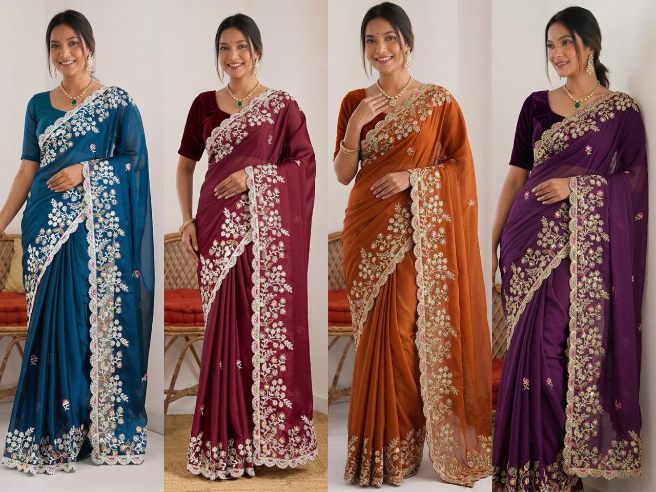 Maharani Black Rangoli Silk saree