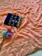 Original Hand Kachhi Gotta Work Heavy Wedding Sarees