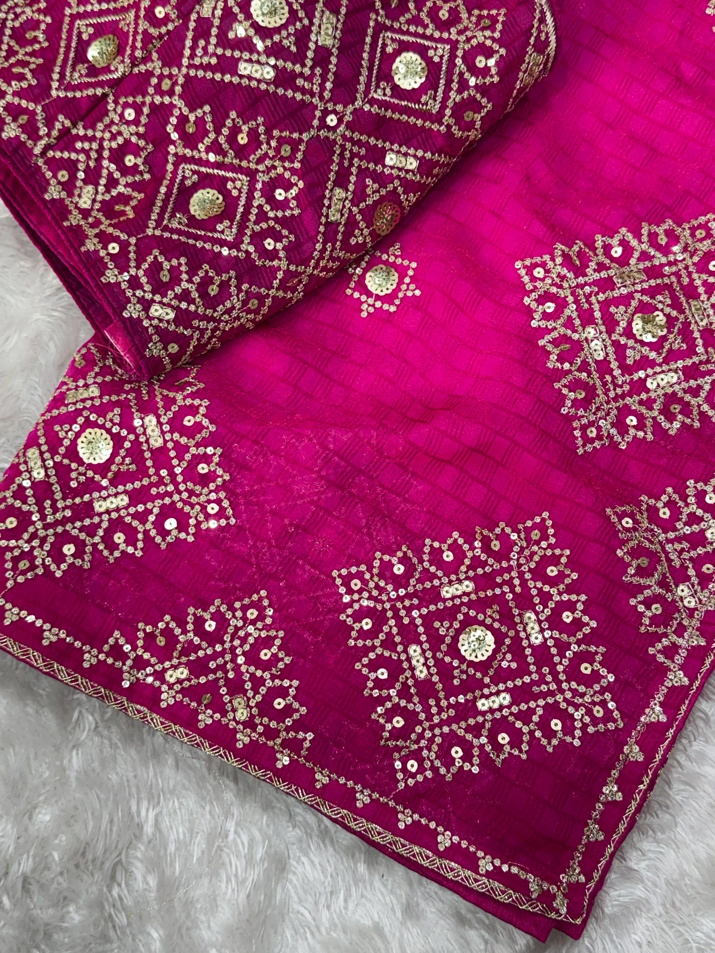 Madhubala Fandy satin self jacquard Saree