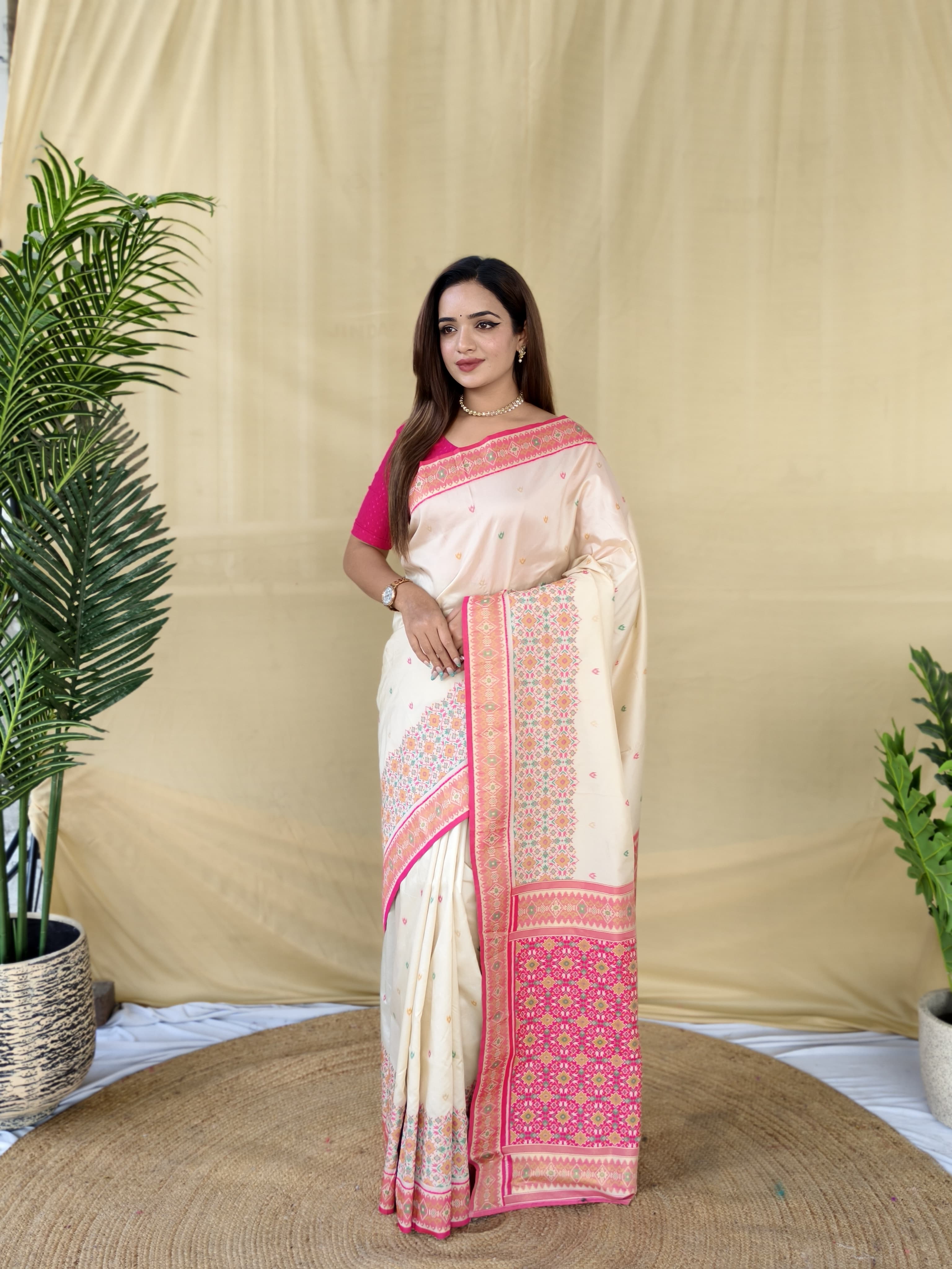 Soft Silk White Saree