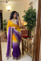 Wedding Fendy Sartin 2D Color Embroidery Saree