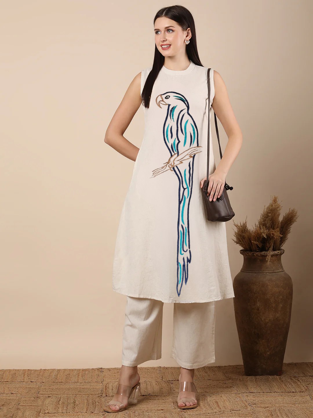KHADHI COTTON KURTI WITH PLAZO