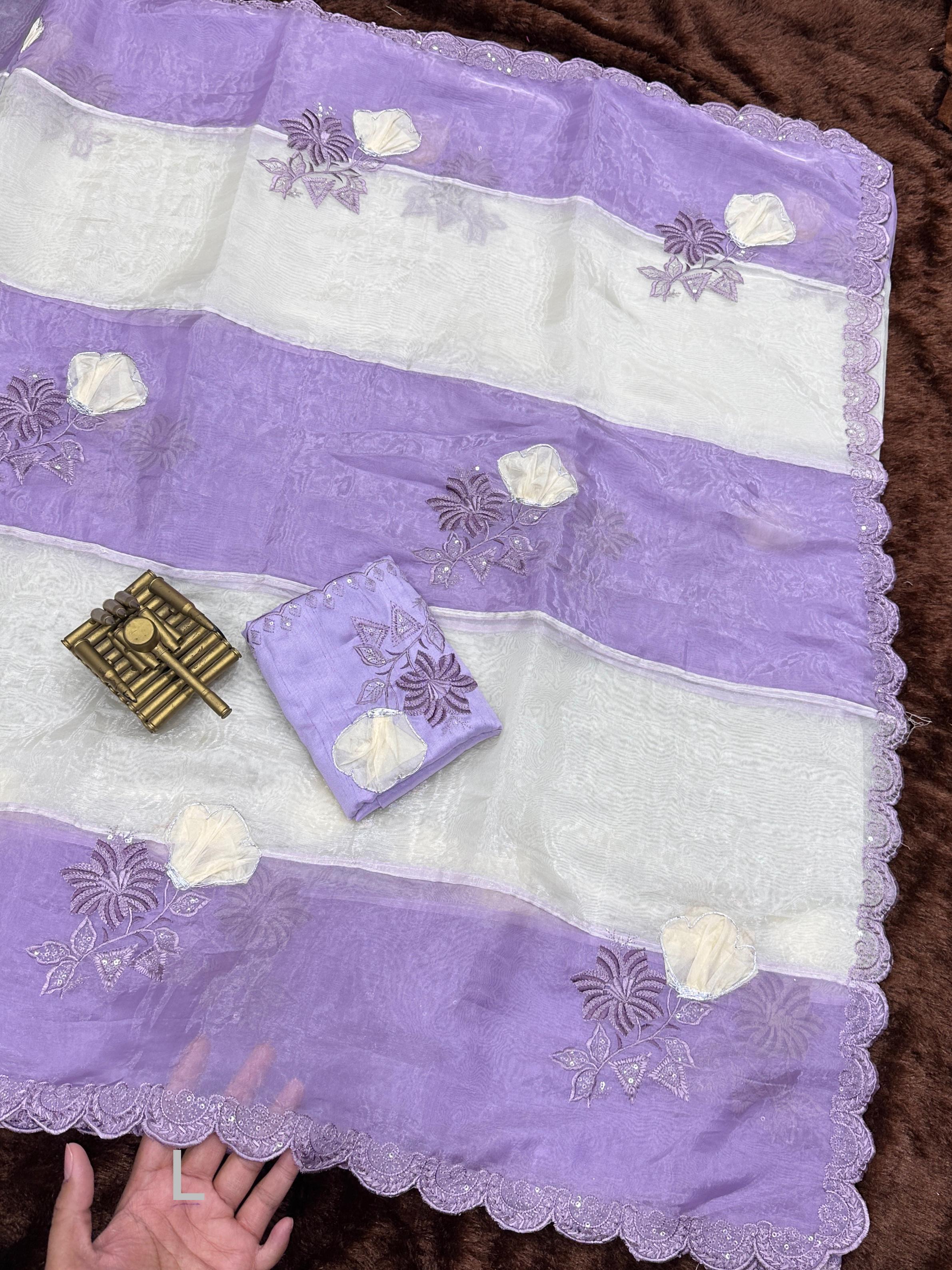 CRYSTAL ORGANZA SAREE