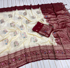 Pure Khaddi Crep Georgette Antique Colour Saree