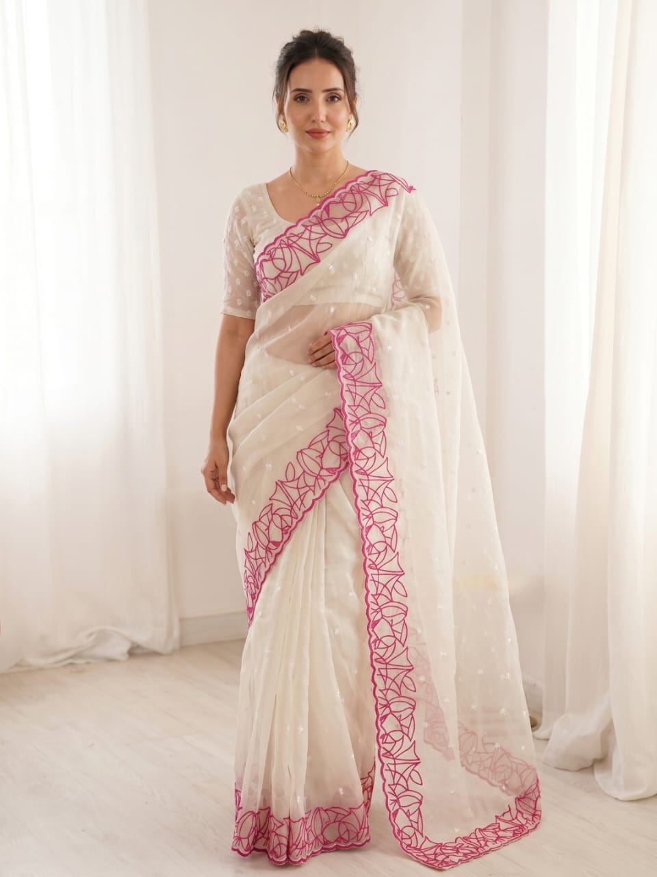 Wedding Season Crush Organza Saree