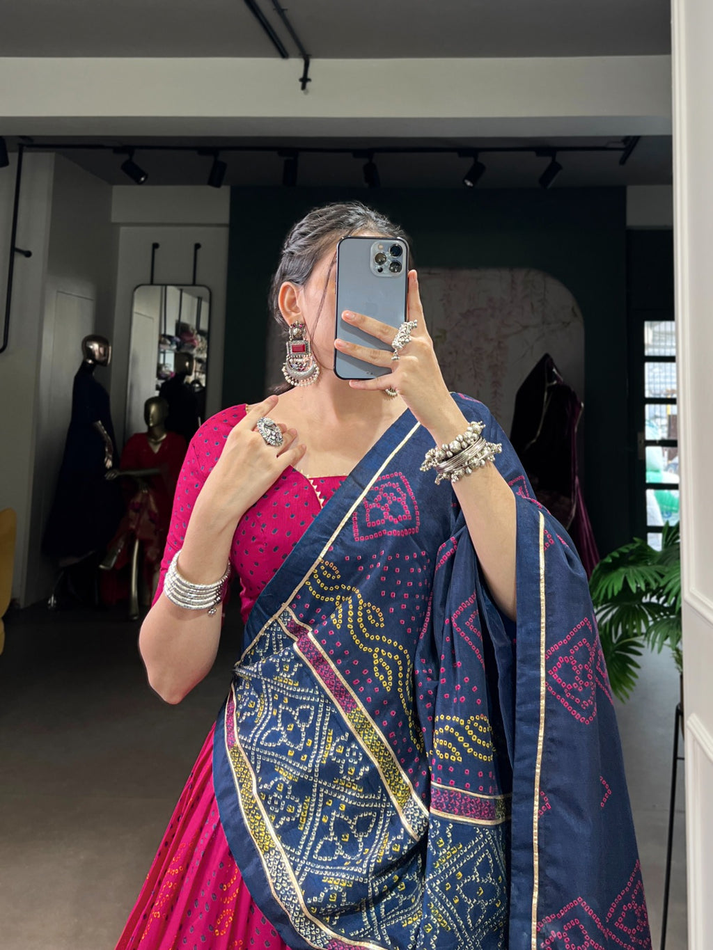 Tasar Silk Bandhej Lahenga