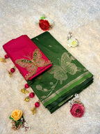Premium Pure Soft Silk Paithani Butterfly Desgin Saree