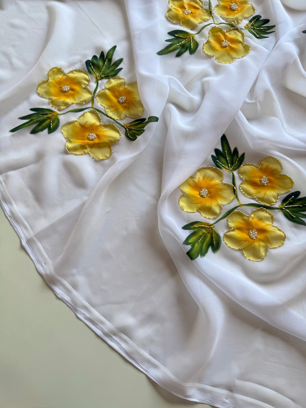 Soft Pure Georgette Handwork Sarees