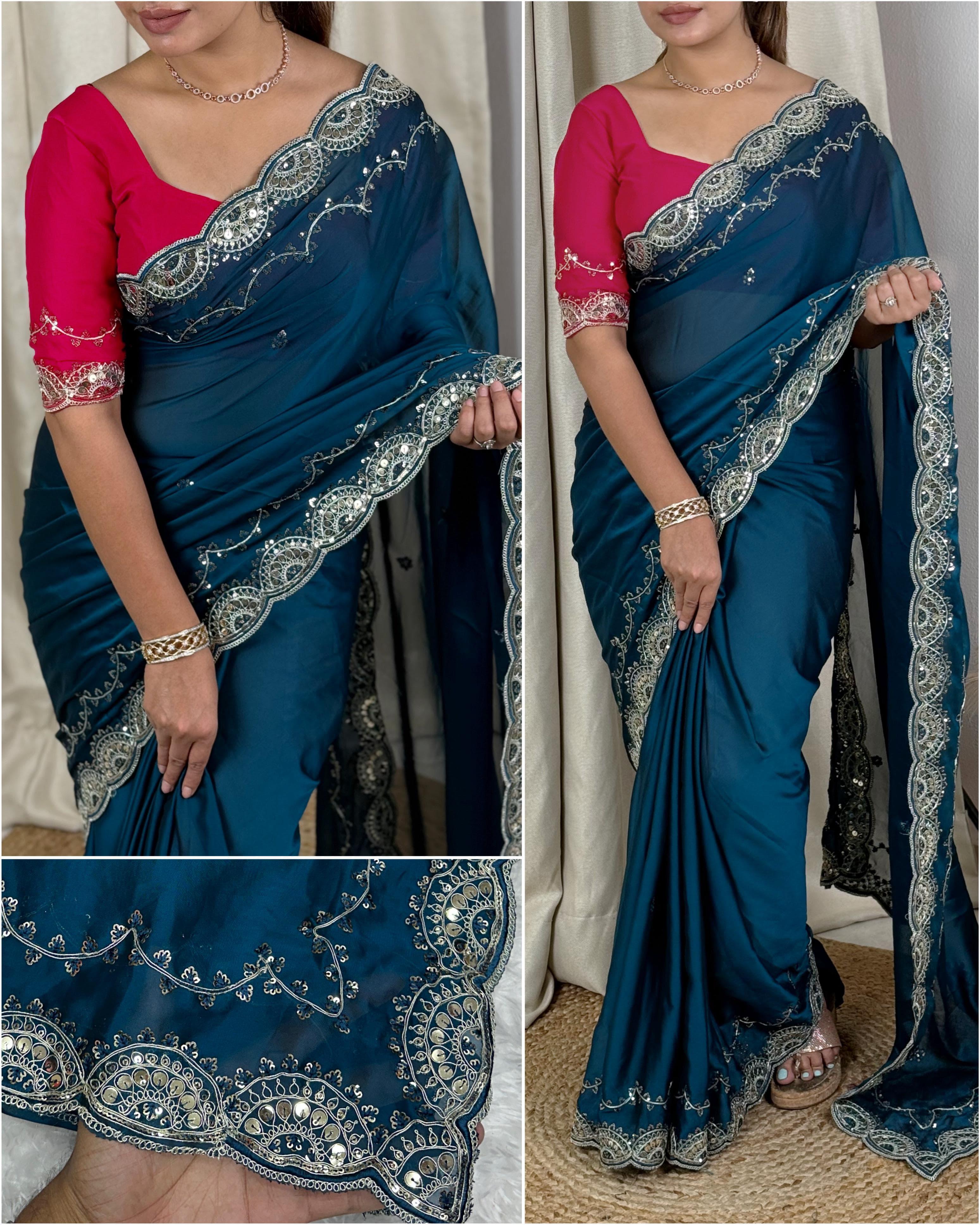 PARTY WEAR CRYSTAL SAREES