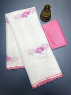 Plain Linen Saree