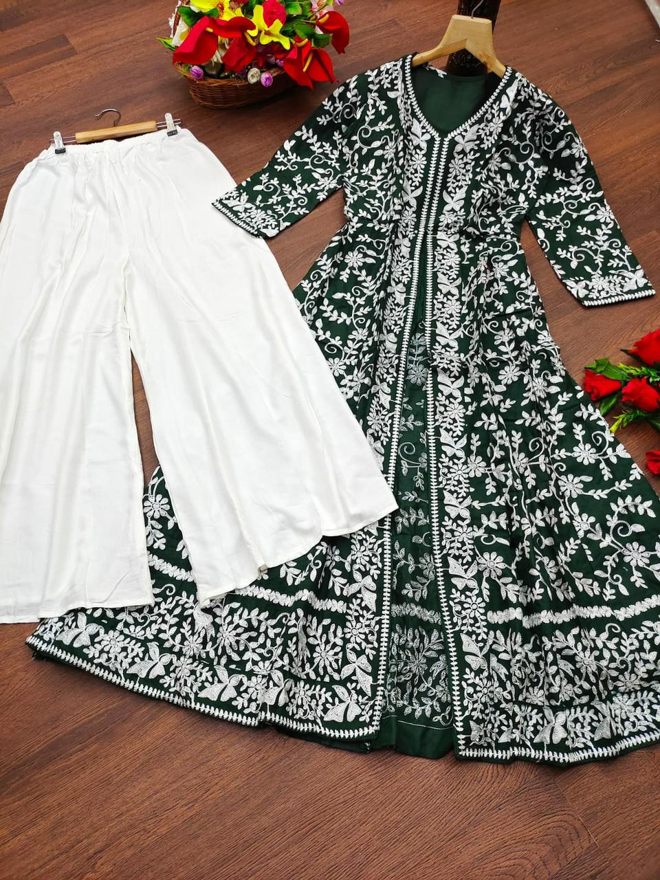 STYLISH DESIGNER HEAVY EMBROIDERY WORK GOWN