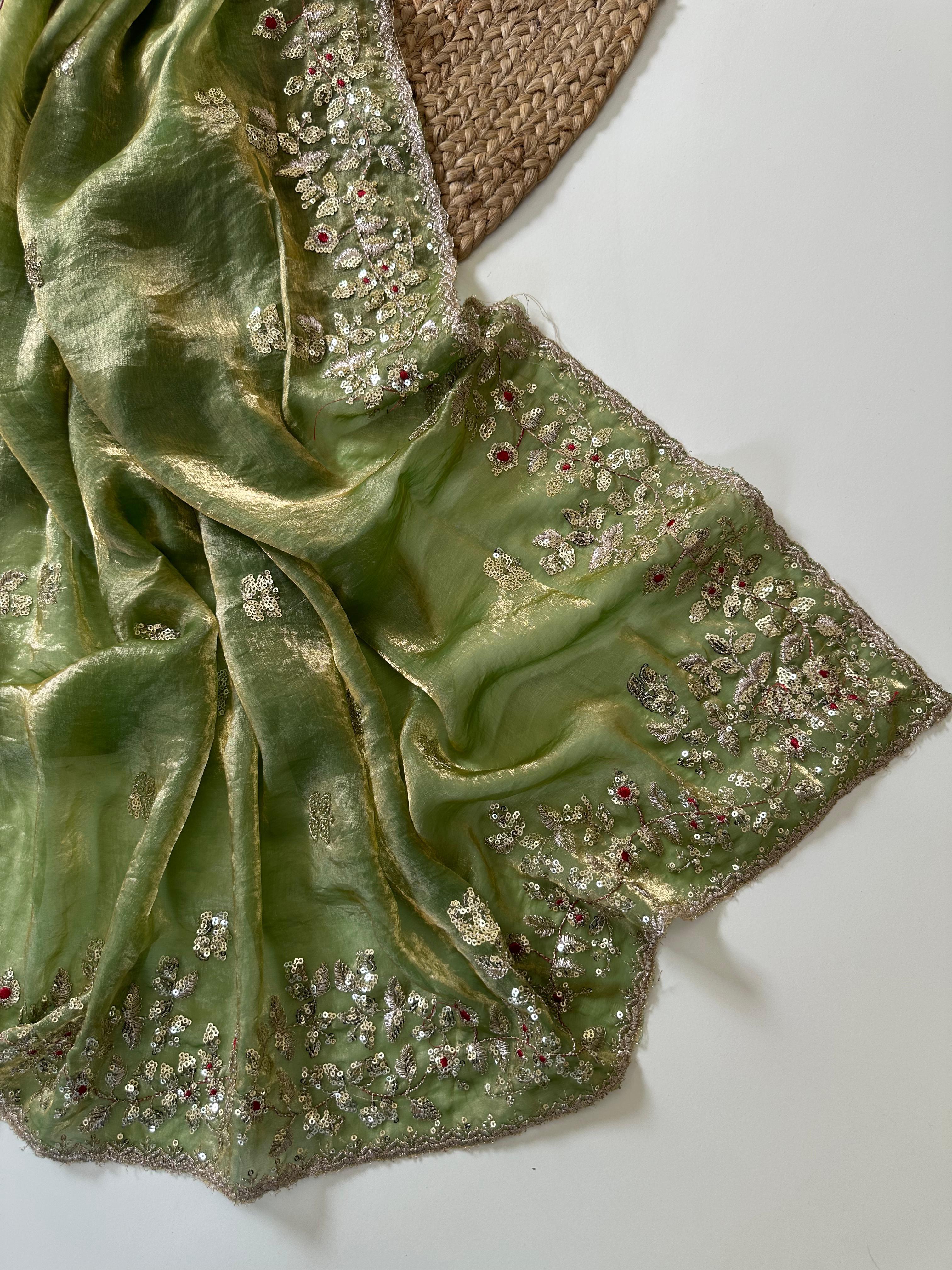 Pure soft Fandy Satin Silk Saree