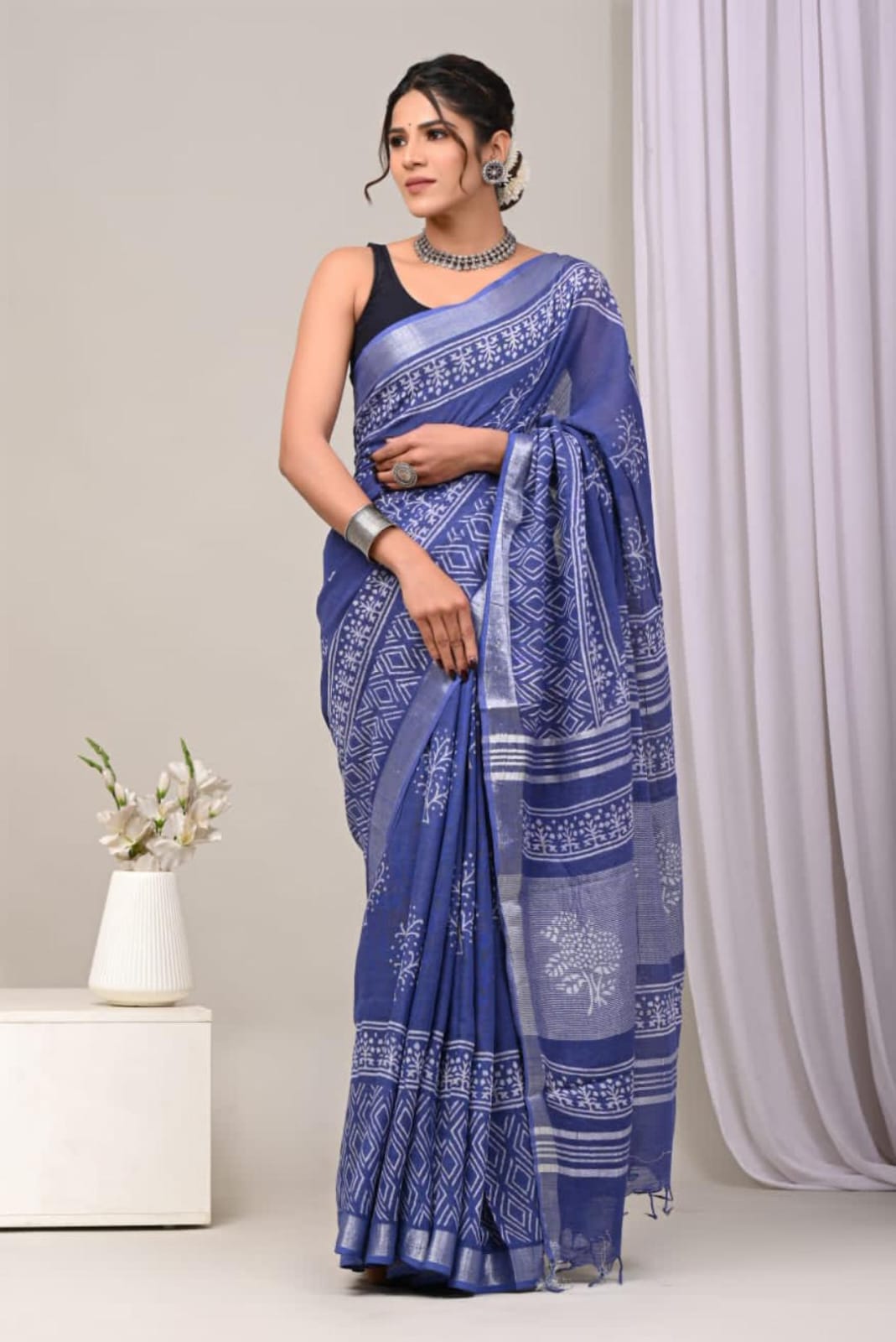 DIGITAL PRINT LINEN SAREE