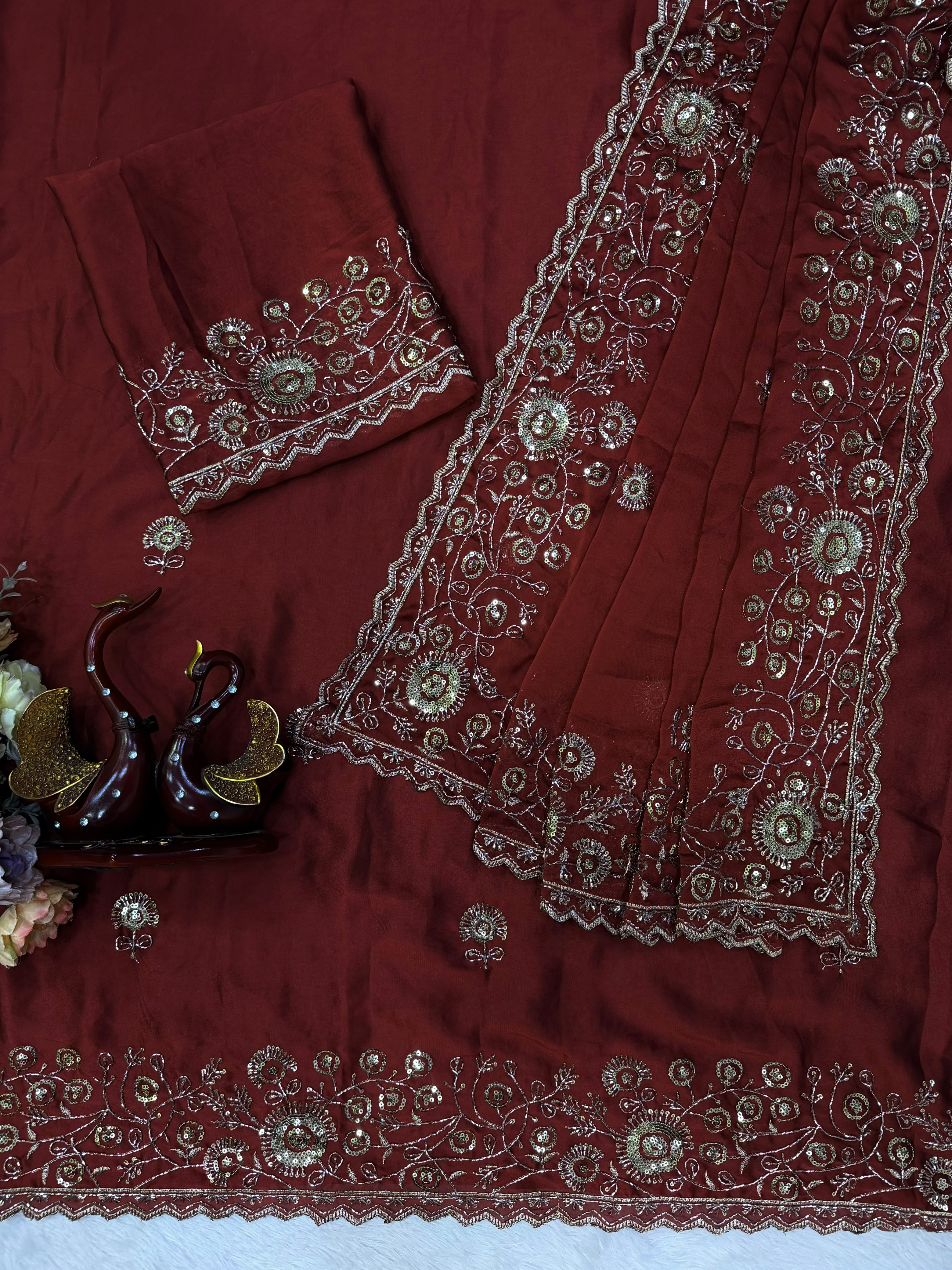 Soft Rangoli Silk Sequence Saree