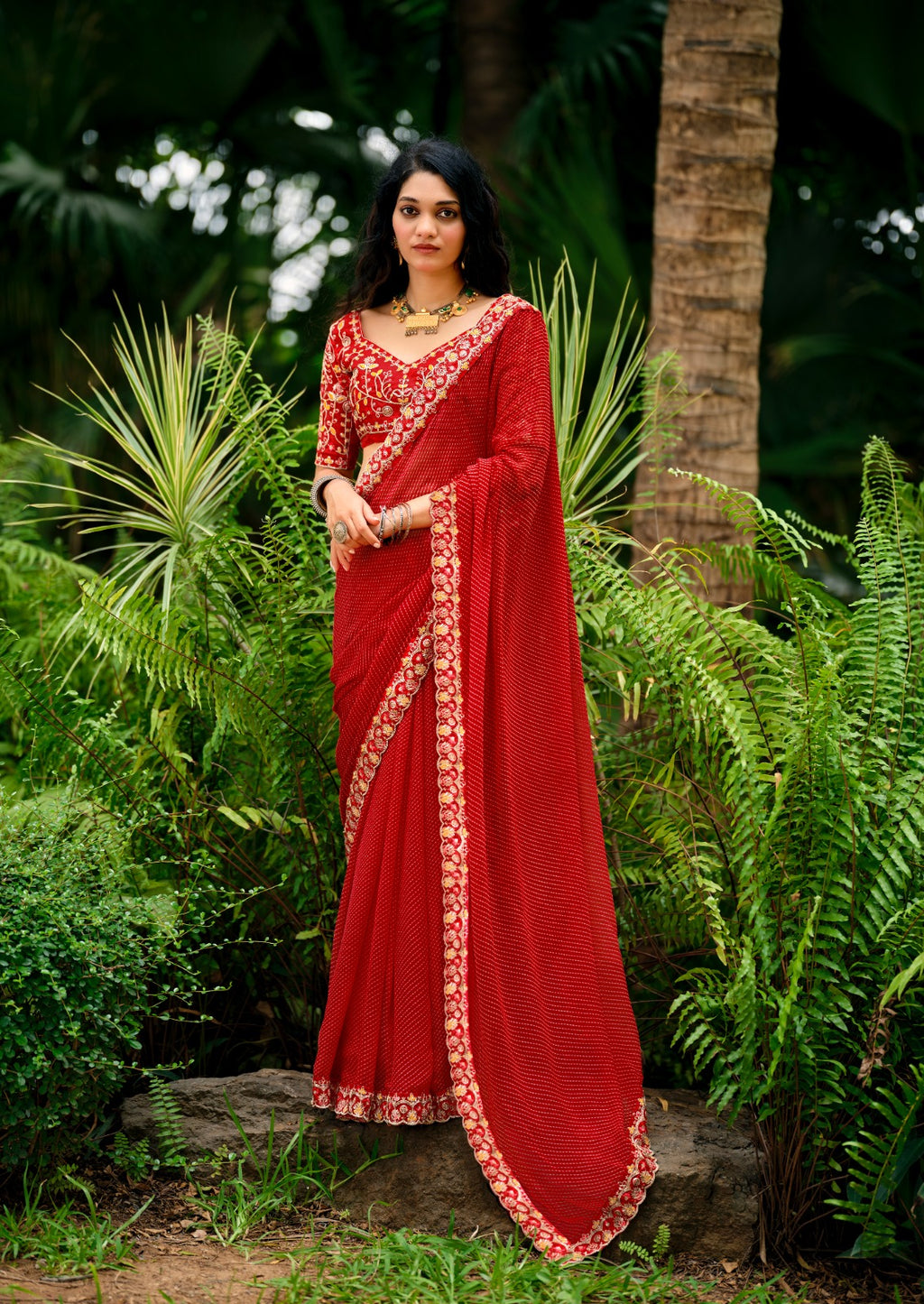 Rajasthani Georgette Laheriya Print Saree