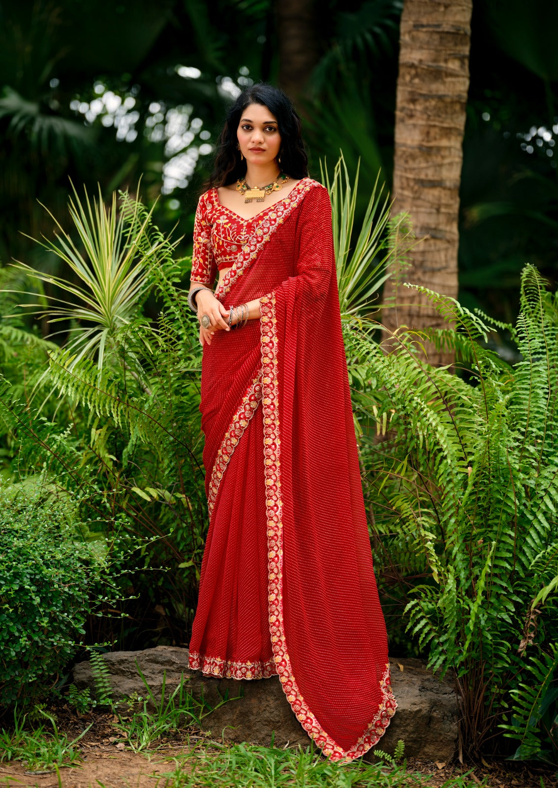 Rajasthani Georgette Laheriya Print Saree