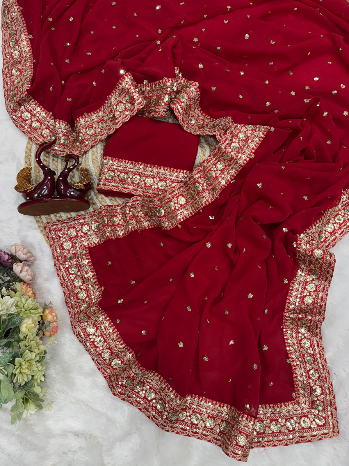 Karvachauth Special Red Saree