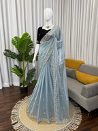 Fendy Silk Sky Wedding Saree