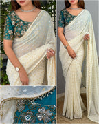 Afsana Crunch Georgette Saree