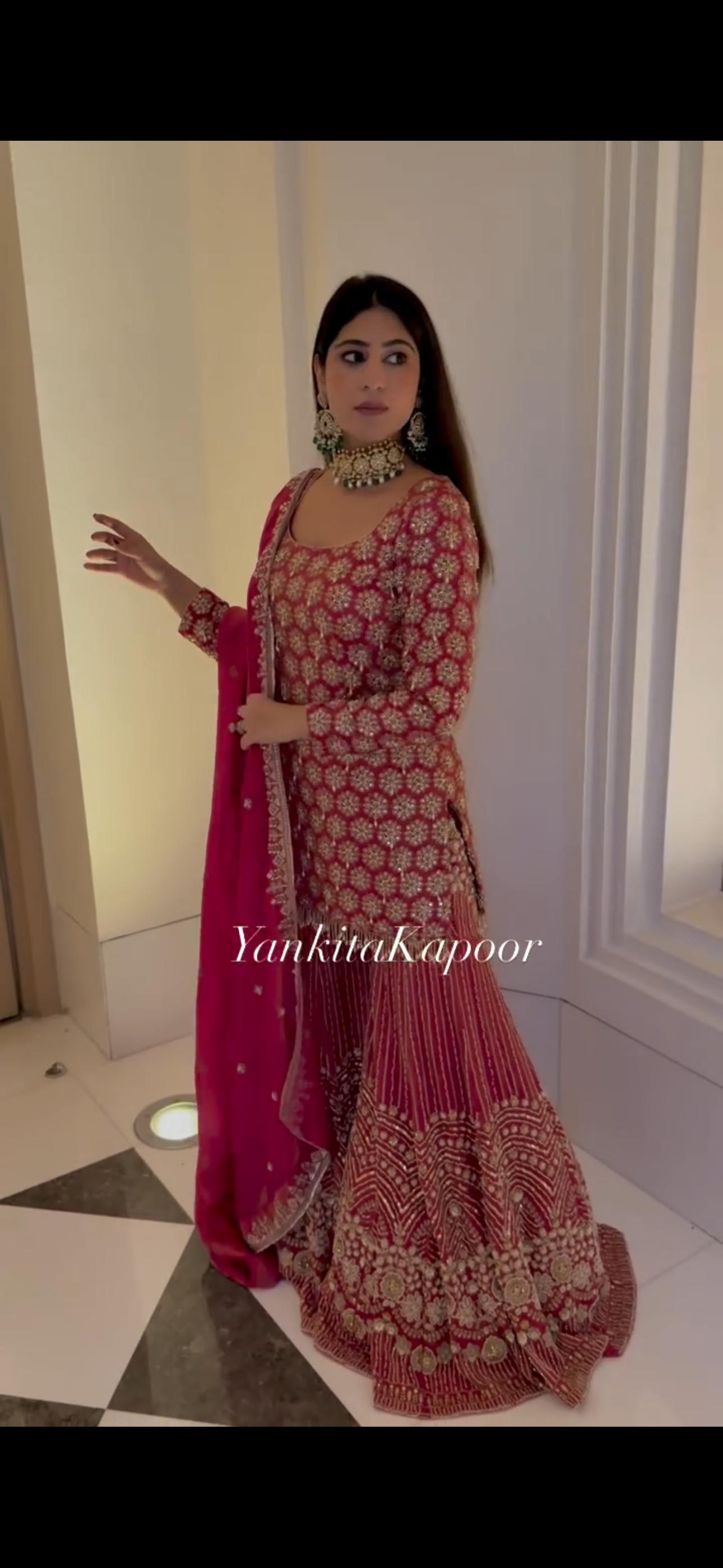 Embroidery Sequence Work Suit