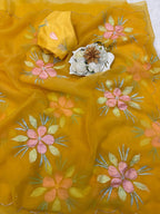 Pure bari chiffon silk saree