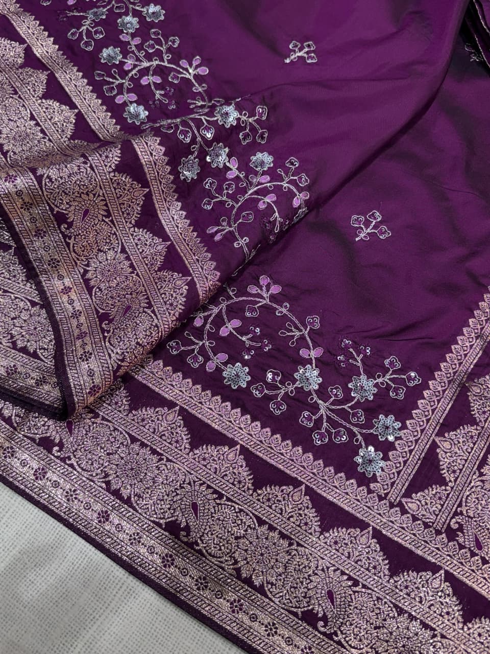 Banarasi Silk With Zari Border Saree