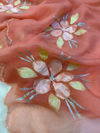 Pure bari chiffon silk saree