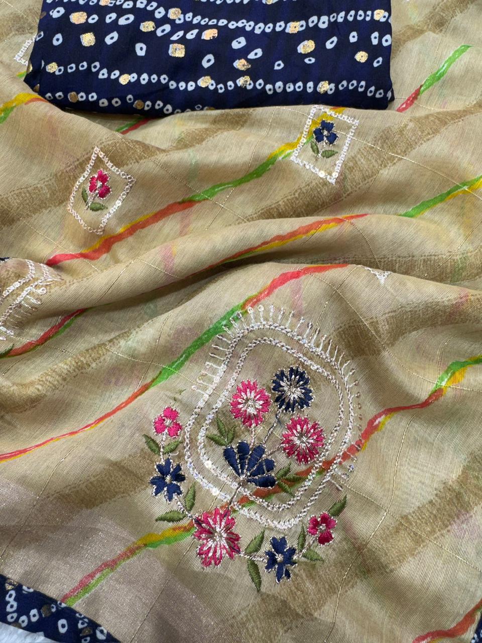 Laheriya Cotton Saree