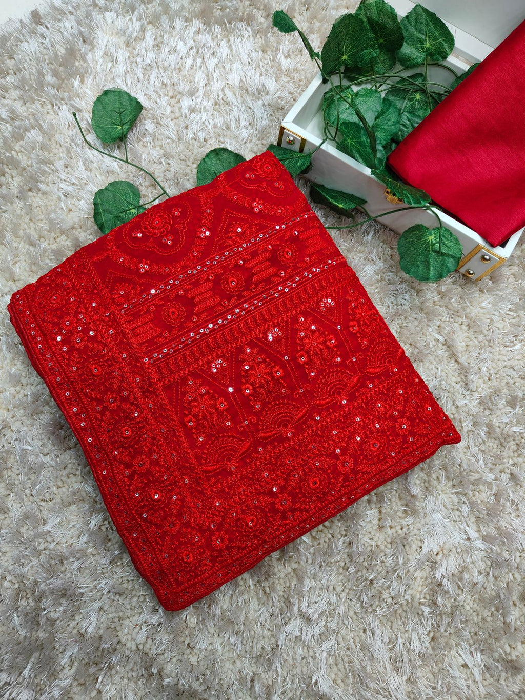 Faux Georgette fabric Saree