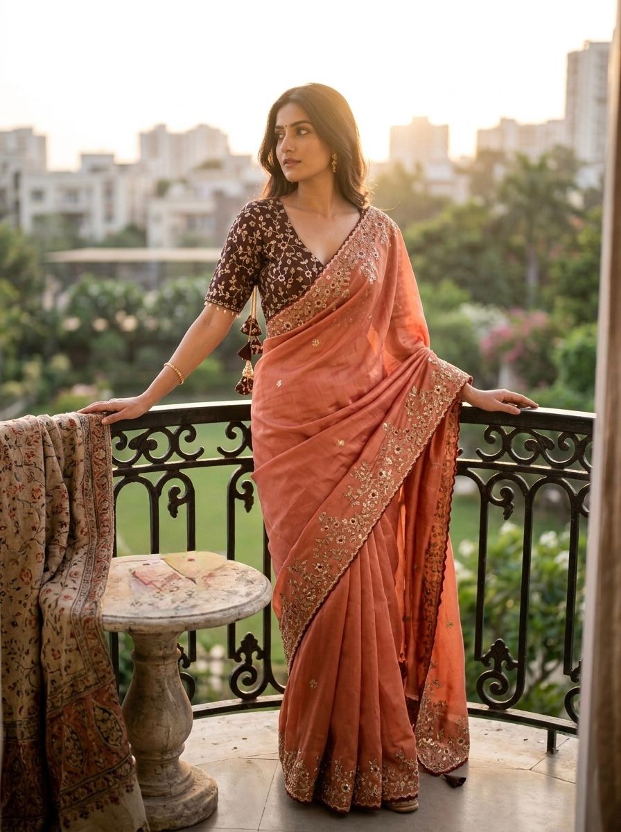 Wedding Perfect Soft Satin Silk Sequence Saree