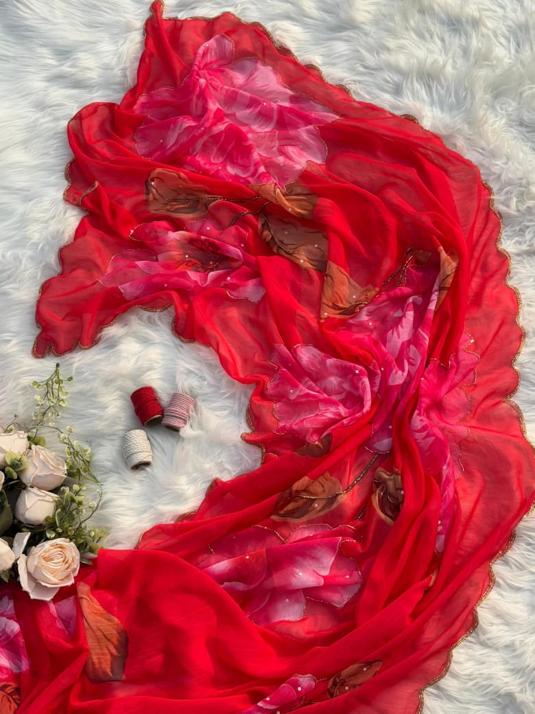Lavisha Pure Soft Alphino Chiffon Saree