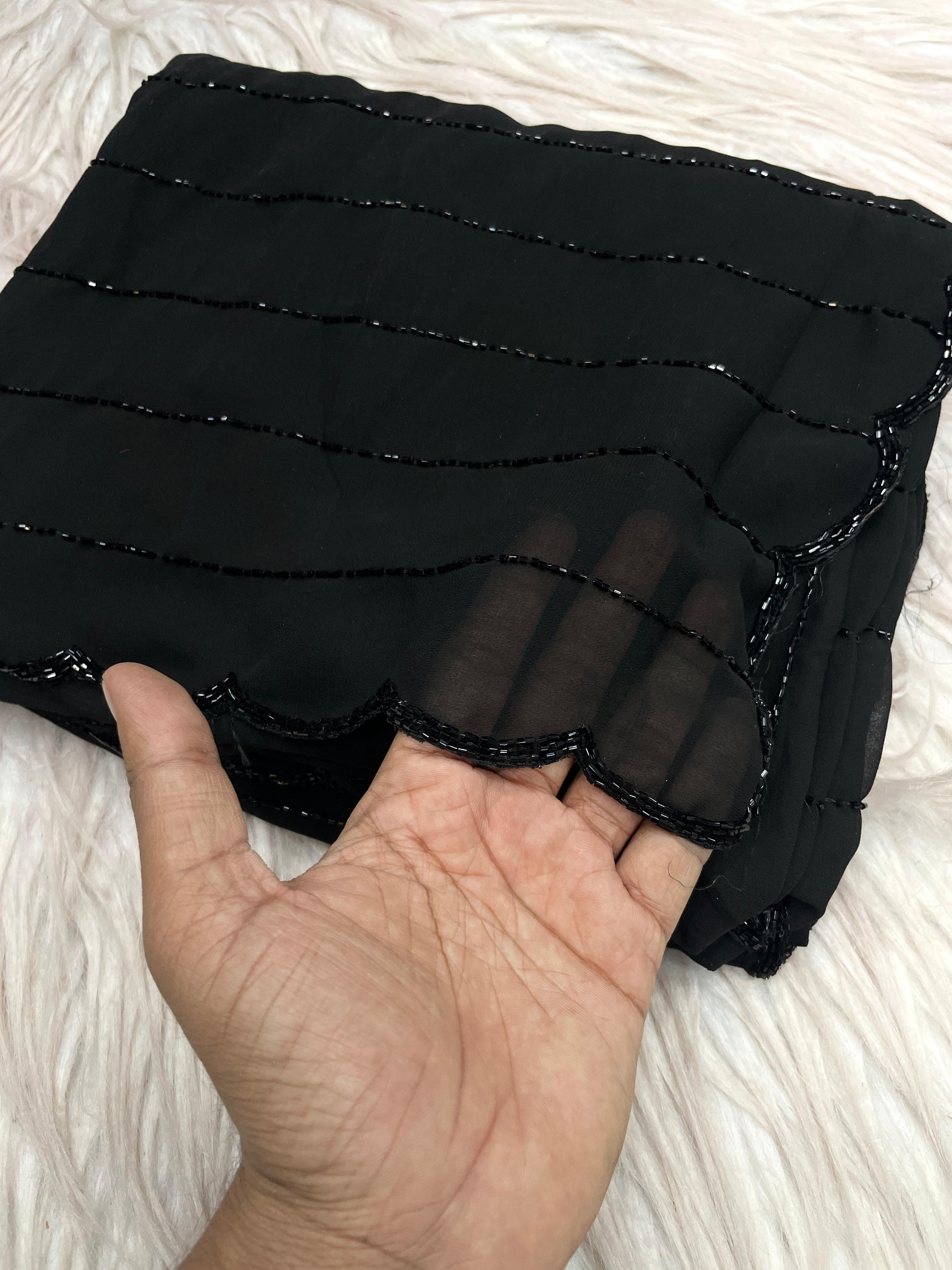 Fox Georgette Wedding Saree With Beautiful Khatli