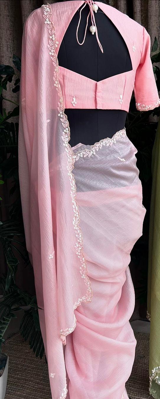 Crush silk saree
