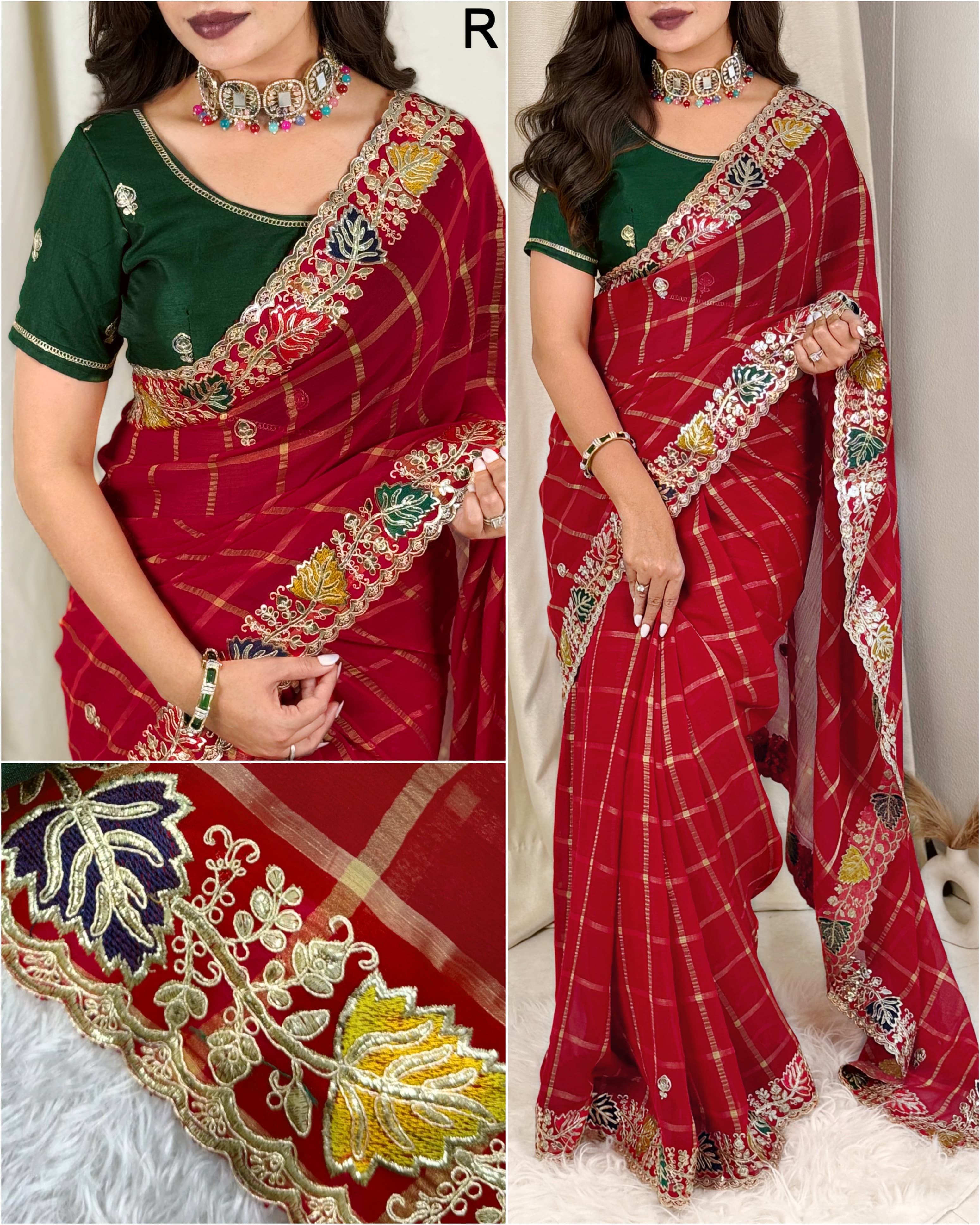 Sakhi Design Pure Chiffon Royalty Saree