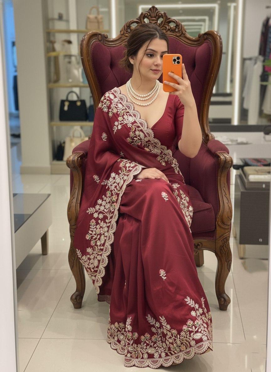 Party Wear Soft Rangoli Silk Saree