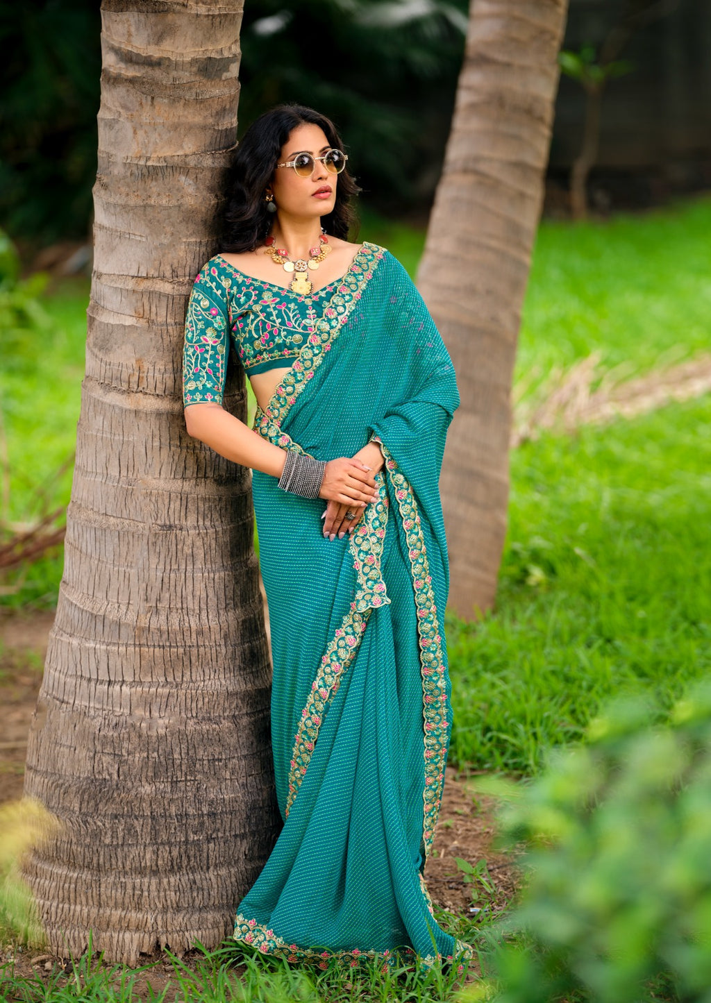 Rajasthani Georgette Laheriya Print Saree